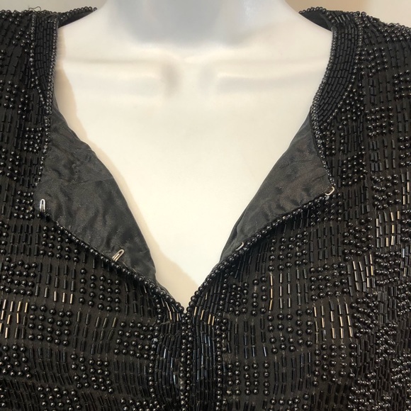 Women’s Vintage SCALA Black Bolero Silk Sequin Jacket Size S - Picture 5 of 11